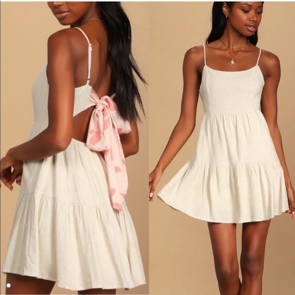 SOLD OFF POSH- Lulus Tie Back “Mini” Dress - Picture 1 of 10
